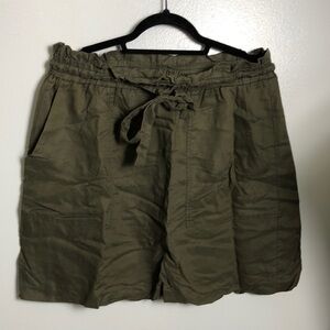 Green Paperbag Waist Forest Green Skirt Sz14